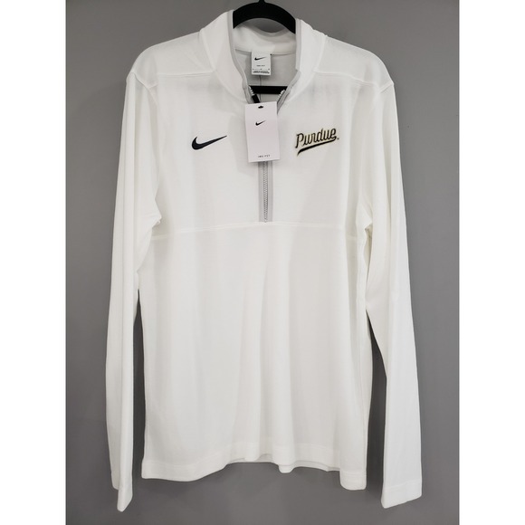 NEW MENS LARGE PURDUE UNIVERSITY Shirt NCAA Football Nike Quarter Zip Pullover - Picture 6 of 6
